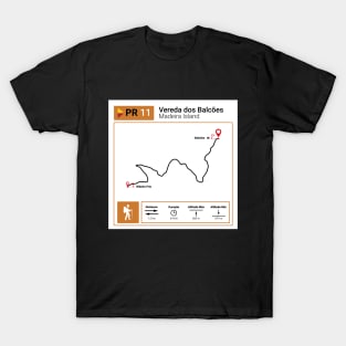 Madeira Island PR11 VEREDA DOS BALCÕES trail map T-Shirt